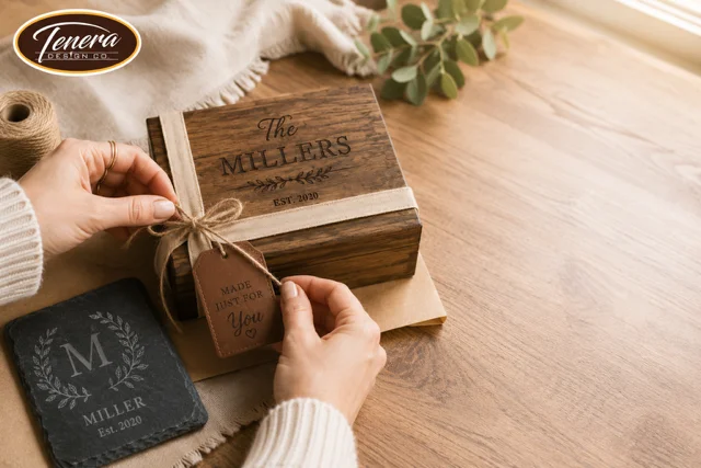 Gift box with personal tag